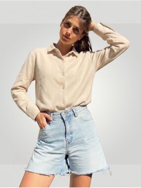 NWT Johnnie-O Priscilla Classic Cream Button-Up Shirt new top blouse
